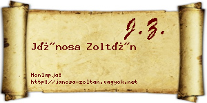 Jánosa Zoltán névjegykártya