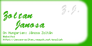 zoltan janosa business card
