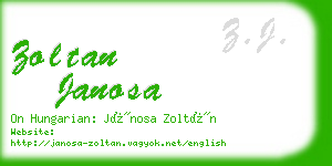 zoltan janosa business card